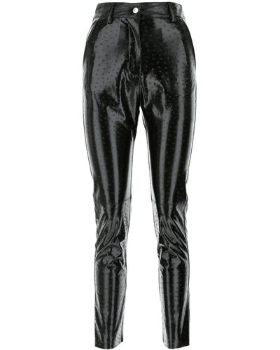 MSGM Black Stretch Synthetic Leather Pant Nd