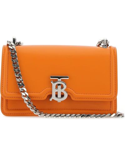 Burberry Mini Chain Tb Crossbody Bag - Orange