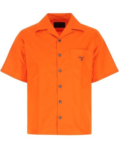 Prada Orange Poplin Shirt