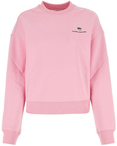 Chiara Ferragni Pink Cotton Sweatshirt