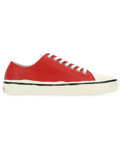 Marni Multicolour Leather Gooey Trainers - Red