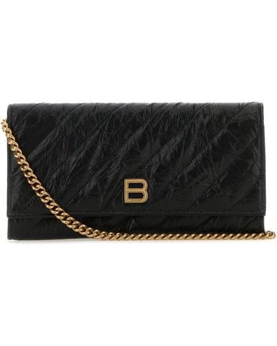 Balenciaga Crush Wallet On Ch - Black