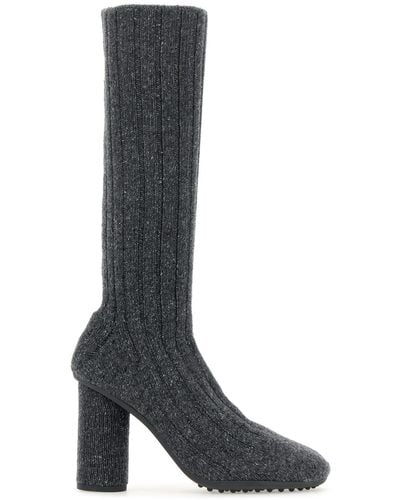 Bottega Veneta Knit Boot 9 Cm - Black