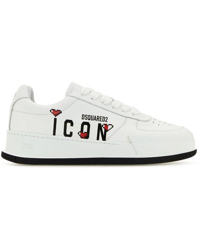 DSquared² Sneaker canadian icon pixel heart bianca - Bianco