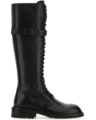 Ann Demeulemeester Leather Danny Boots - Black