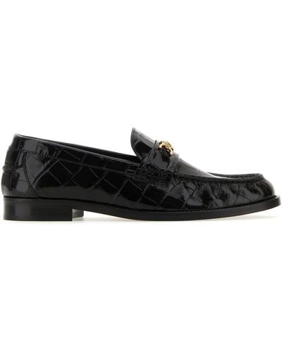 Versace 20Mm Calf Leather Loafers - Black