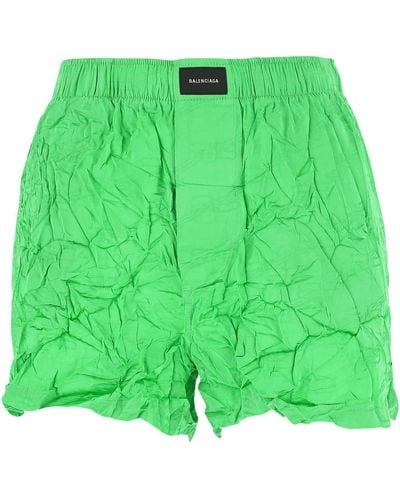Balenciaga Fluo Viscose Shorts - Green