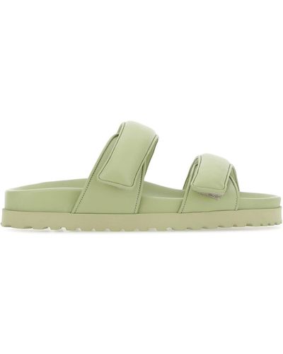 GIA COUTURE Pastel Nappa Leather Perni 11 Slippers - Green