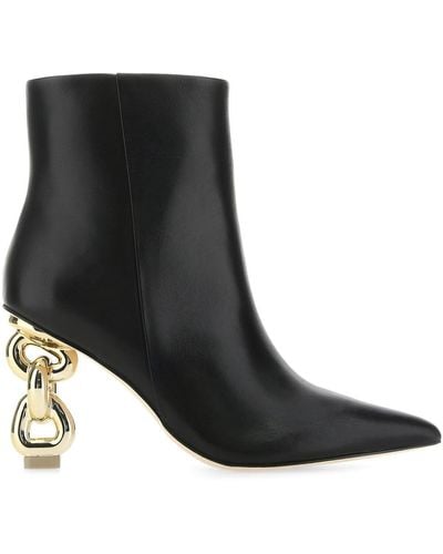 Cult Gaia Leather Zelma Ankle Boots - Black