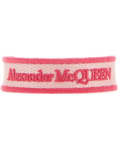 Alexander McQueen Braccialetto ricamato - Rosa