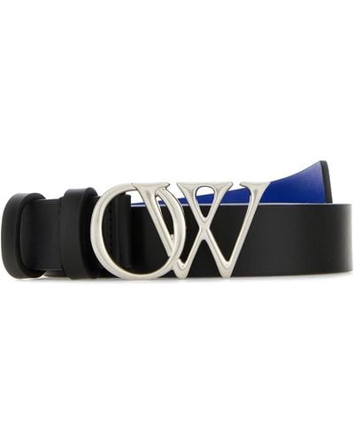 Off-White c/o Virgil Abloh Logo Leather Belt - Black