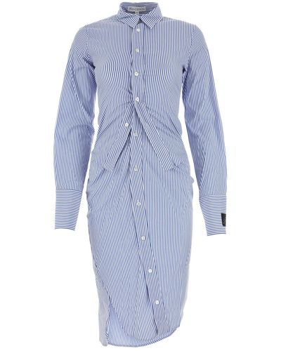 JW Anderson Printed Stretch Cotton Shirt Dress - Blue