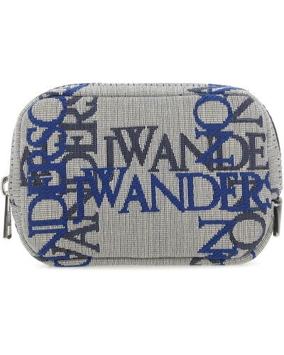 JW Anderson Embroidered Fabric Beauty Case Jw A - Blue