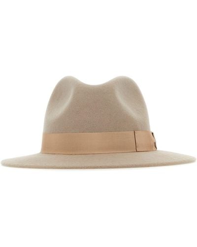 Borsalino Cappuccino Velour Hat - Natural