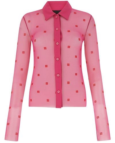 Givenchy Embroidered Mesh Shirt - Pink