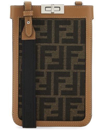 Fendi Camera Case FF Stamp Patch Brown/Caramel in Polyester/Calfskin with  Gold-tone - US