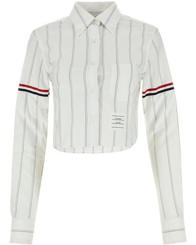 Thom Browne Cropped Button Down - White