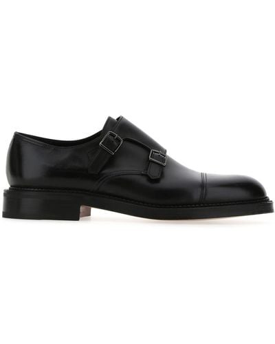 John Lobb Leather William Monk Strap Shoes - Black