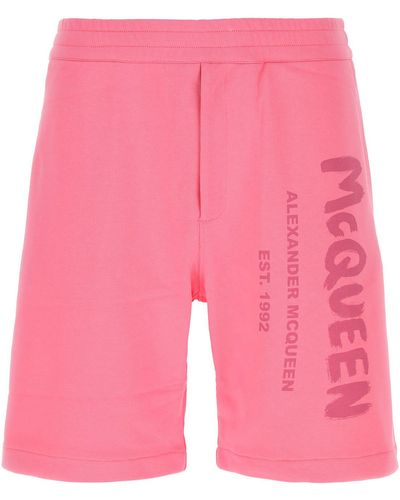 Alexander McQueen Tonal Logo Bermuda Shorts - Pink