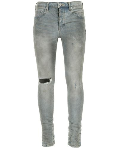 Purple Denim Jeans - Gray
