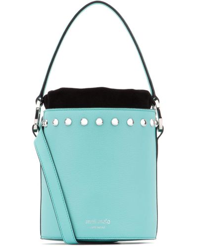 meli melo Embellished Leather Mini Santina Bucket Bag - Blue