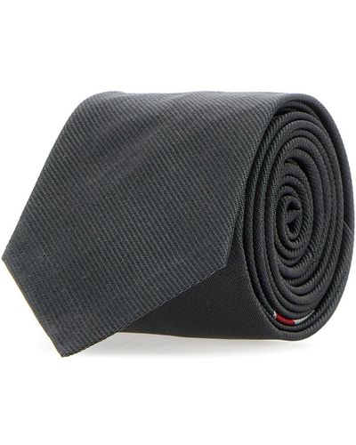 Thom Browne Classic Tie In Silk - Black