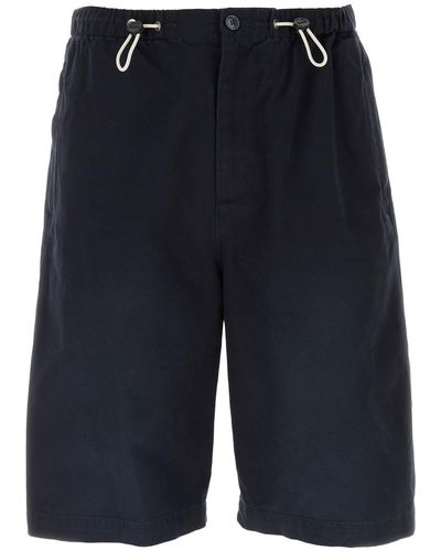 Gucci Shorts in drill di cotone con ricamo - Blu