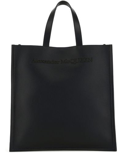 Alexander McQueen Leather Shopping Bag - Black