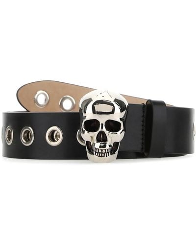 Alexander McQueen Cintura Skull con decorazione - Nero
