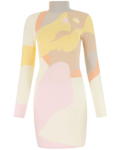 Fendi Colorblocked Mockneck Minidress - Multicolor