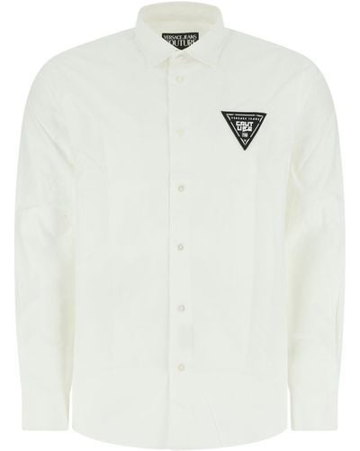 Versace Logo-patch Buttoned Shirt - White