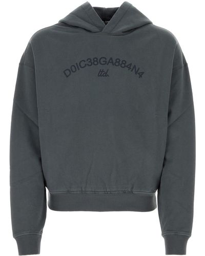 Dolce & Gabbana Felpa Con Cappuccio - Grey