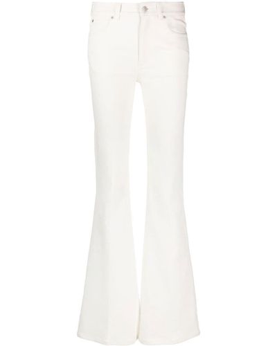 Alexander McQueen High-waisted Flared Jeans - White