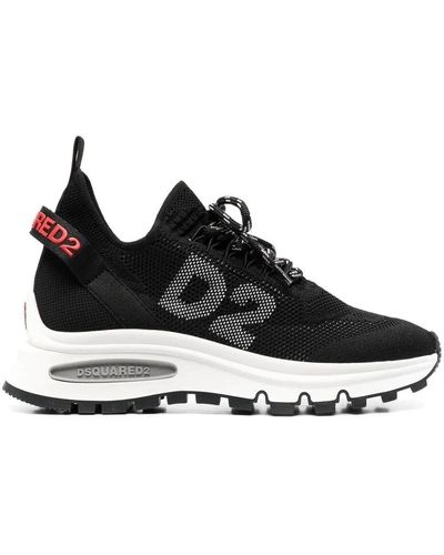 DSquared² Embellished-logo Low-top Trainers - Black