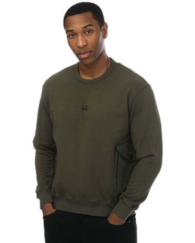C.P. Company Cotton Fleece Mixed Sweatshirt - Green