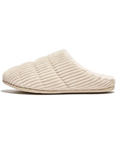 Fitflop Chrissie Fleece-lined Corduroy Slippers - Natural