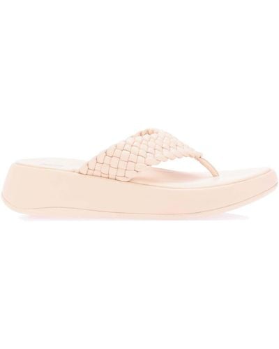Fitflop F-mode Leather Flatform Toe-post Sandals - Pink