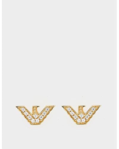 Armani Logo Diamante Earrings - Metallic