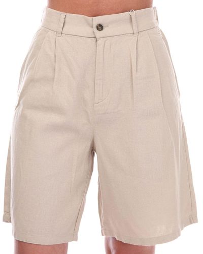 ONLY Caro High Waist Linen Shorts - Natural