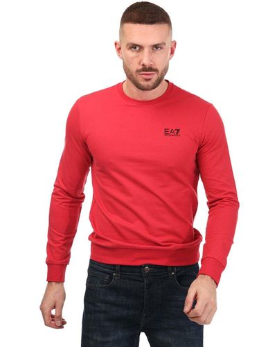 EA7 Small Logo Crew Neck Sweatshirt - Red
