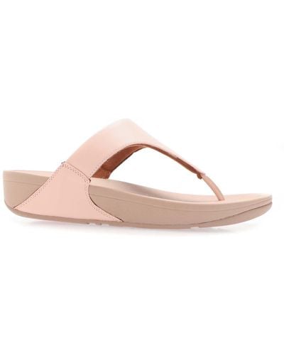 Fitflop Lulu Leather Toe Thong Sandals - Pink