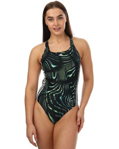 adidas Graphic Swimsuit in Black Lyst UK