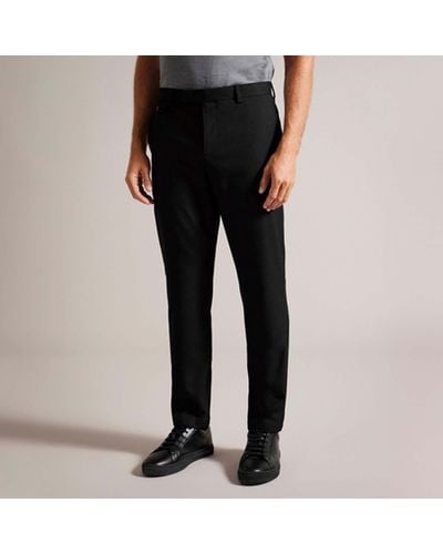 Ted Baker Ngolo Irvine Slim Fit Flannel Trousers - Black
