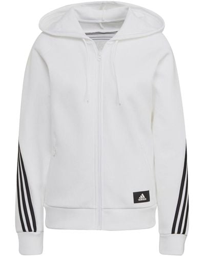 adidas Future Icons 3 Stripes Hooded Track Top - White