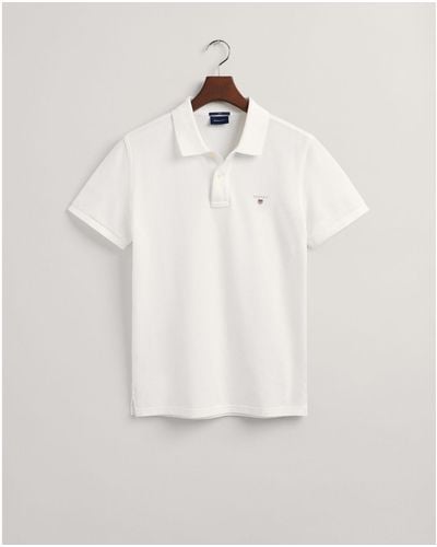GANT Original Slim Fit Pique Polo Shirt - White