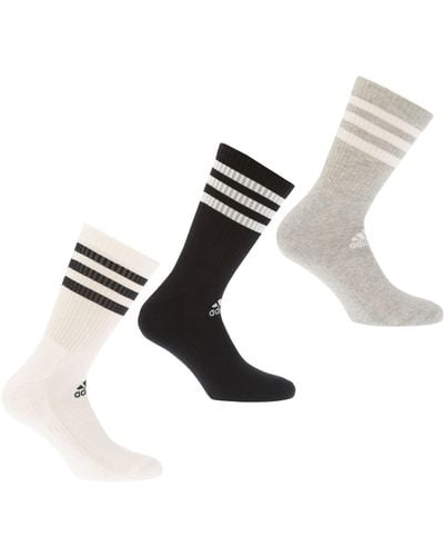 adidas 3-pack 3-stripes Cushioned Crew Socks - Black