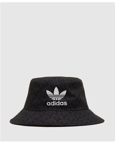 adidas Originals Monogram Print Bucket Hat - Black
