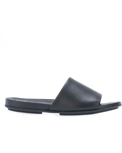 Fitflop Gracie Leather Slide Sandals - Blue
