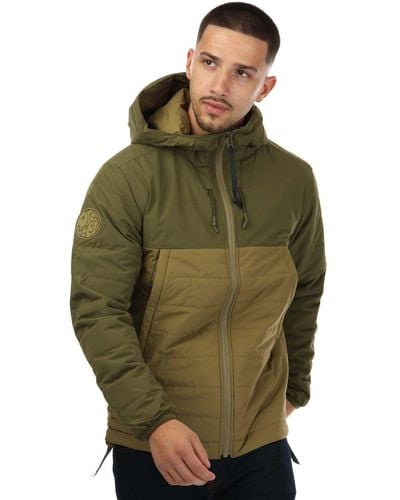 Pretty Green Tilby Quilted Colour Block Jacket - Green