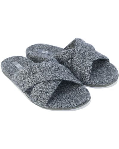 Fitflop Gracie E01 Merino Wool Cross Slide Sandals - Grey